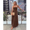 image:imageZESICA Womens 2026 Summer Strapless Boho Beach Vacation Maxi DressesCoffee