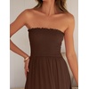 image:imageZESICA Womens 2026 Summer Strapless Boho Beach Vacation Maxi DressesCoffee