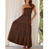 image:imageZESICA Womens 2026 Summer Strapless Boho Beach Vacation Maxi DressesCoffee