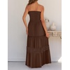 image:imageZESICA Womens 2026 Summer Strapless Boho Beach Vacation Maxi DressesCoffee