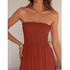image:imageZESICA Womens 2026 Summer Strapless Boho Beach Vacation Maxi DressesDarkorange