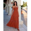image:imageZESICA Womens 2026 Summer Strapless Boho Beach Vacation Maxi DressesDarkorange