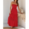image:imageZESICA Womens 2026 Summer Strapless Boho Beach Vacation Maxi DressesFirered