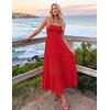 image:imageZESICA Womens 2026 Summer Strapless Boho Beach Vacation Maxi DressesFirered