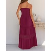 image:imageZESICA Womens 2026 Summer Strapless Boho Beach Vacation Maxi DressesFuchsia