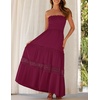 image:imageZESICA Womens 2026 Summer Strapless Boho Beach Vacation Maxi DressesFuchsia