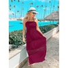 image:imageZESICA Womens 2026 Summer Strapless Boho Beach Vacation Maxi DressesFuchsia