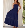 image:imageZESICA Womens 2026 Summer Strapless Boho Beach Vacation Maxi DressesNavy