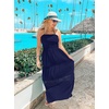 image:imageZESICA Womens 2026 Summer Strapless Boho Beach Vacation Maxi DressesNavy