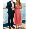 image:imageZESICA Womens 2026 Summer Strapless Boho Beach Vacation Maxi DressesPeach