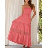 image:imageZESICA Womens 2026 Summer Strapless Boho Beach Vacation Maxi DressesPeach