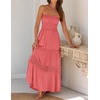 image:imageZESICA Womens 2026 Summer Strapless Boho Beach Vacation Maxi DressesPeach
