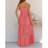 image:imageZESICA Womens 2026 Summer Strapless Boho Beach Vacation Maxi DressesPeach