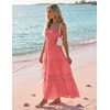 image:imageZESICA Womens 2026 Summer Strapless Boho Beach Vacation Maxi DressesPeach