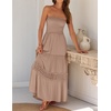 image:imageZESICA Womens 2026 Summer Strapless Boho Beach Vacation Maxi DressesPink