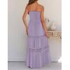 image:imageZESICA Womens 2026 Summer Strapless Boho Beach Vacation Maxi DressesPurple