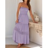 image:imageZESICA Womens 2026 Summer Strapless Boho Beach Vacation Maxi DressesPurple