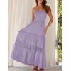 image:imageZESICA Womens 2026 Summer Strapless Boho Beach Vacation Maxi DressesPurple