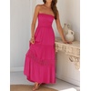 image:imageZESICA Womens 2026 Summer Strapless Boho Beach Vacation Maxi DressesRose