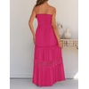 image:imageZESICA Womens 2026 Summer Strapless Boho Beach Vacation Maxi DressesRose