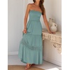image:imageZESICA Womens 2026 Summer Strapless Boho Beach Vacation Maxi DressesSage
