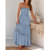 image:imageZESICA Womens 2026 Summer Strapless Boho Beach Vacation Maxi DressesSkyblue