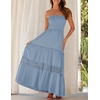 image:imageZESICA Womens 2026 Summer Strapless Boho Beach Vacation Maxi DressesSkyblue