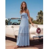 image:imageZESICA Womens 2026 Summer Strapless Boho Beach Vacation Maxi DressesSkyblue