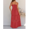 image:imageZESICA Womens 2026 Summer Strapless Boho Beach Vacation Maxi DressesWatermelon