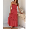 image:imageZESICA Womens 2026 Summer Strapless Boho Beach Vacation Maxi DressesWatermelon