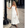 image:imageZESICA Womens 2026 Summer Strapless Boho Beach Vacation Maxi DressesWhite