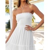 image:imageZESICA Womens 2026 Summer Strapless Boho Beach Vacation Maxi DressesWhite