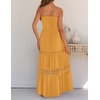 image:imageZESICA Womens 2026 Summer Strapless Boho Beach Vacation Maxi DressesYellow