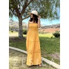 image:imageZESICA Womens 2026 Summer Strapless Boho Beach Vacation Maxi DressesYellow