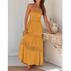 image:imageZESICA Womens 2026 Summer Strapless Boho Beach Vacation Maxi DressesYellow