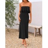 image:imageZESICA Womens 2026 Summer Strapless Knitted Bodycon Midi DressBlack