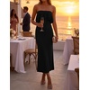 image:imageZESICA Womens 2026 Summer Strapless Knitted Bodycon Midi DressBlack