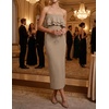 image:imageZESICA Womens 2026 Summer Strapless Knitted Bodycon Midi DressKhaki