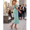 image:imageZESICA Womens 2026 Summer Strapless Knitted Bodycon Midi DressSage