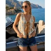 image:imageZESICA Womens 2026 Summer Tie Front Sweater Vest TopApricot