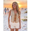 image:imageZESICA Womens 2026 Summer Tie Front Sweater Vest TopApricot