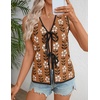 image:imageZESICA Womens 2026 Summer Tie Front Sweater Vest TopCaramel
