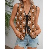 image:imageZESICA Womens 2026 Summer Tie Front Sweater Vest TopCaramel
