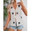 image:imageZESICA Womens 2026 Summer Tie Front Sweater Vest TopGrey Apricot