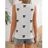 image:imageZESICA Womens 2026 Summer Tie Front Sweater Vest TopGrey Apricot