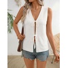 image:imageZESICA Womens 2026 Summer Tie Front Sweater Vest TopIvory