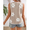 image:imageZESICA Womens 2026 Summer Tie Front Sweater Vest TopKhaki