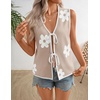 image:imageZESICA Womens 2026 Summer Tie Front Sweater Vest TopKhaki
