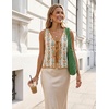 image:imageZESICA Womens 2026 Summer Tie Front Sweater Vest TopWhite