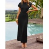 image:imageZESICA Womens Bodycon Knit Short Sleeve Sweater Maxi DressBlack